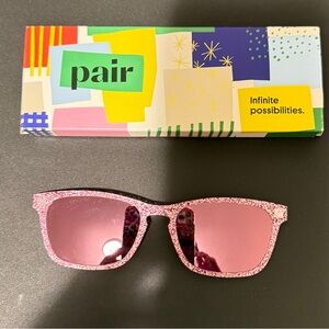 Pair Pink Glitter Sunglasses